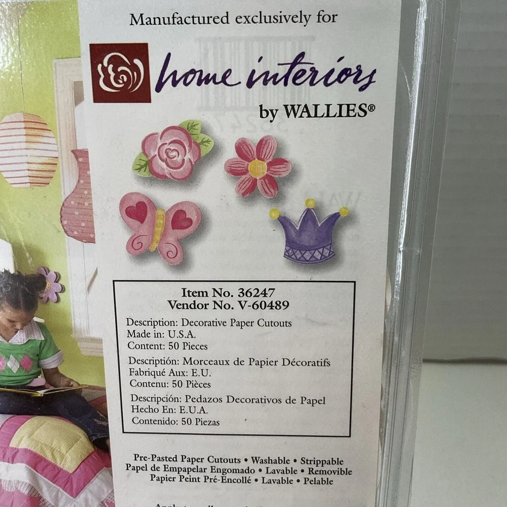 Vtg Wallies Home Interiors‎ Girly  Removable Paper Cutouts #36247 Made In USA